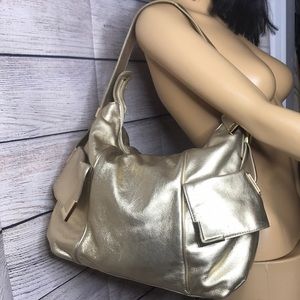 🔥SALE🔥Michael Kors Metallic Gold Pebbled Leather